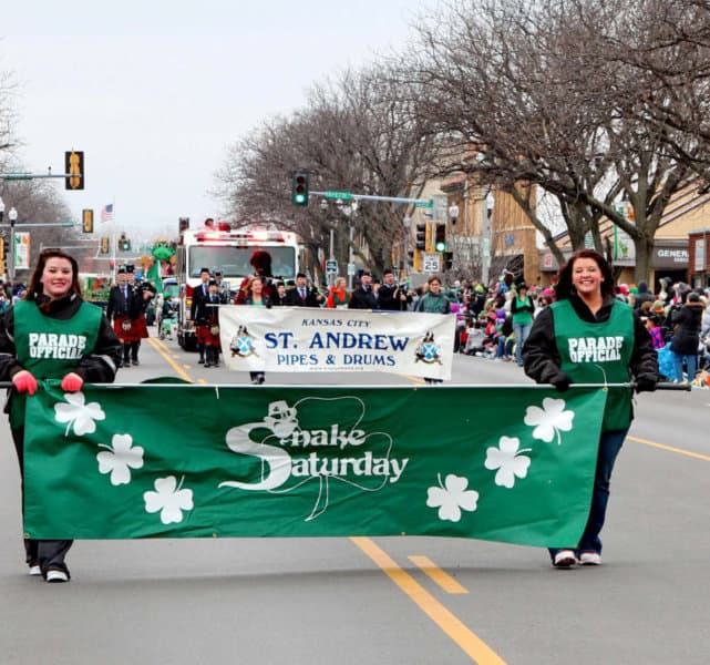 snake saturday parade paint the town green